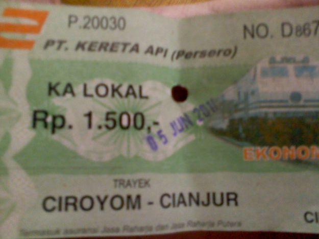 Karcis KA Argo Peuyeum