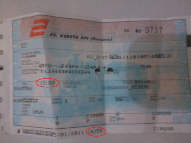 Tiket KA bersejarah :)
