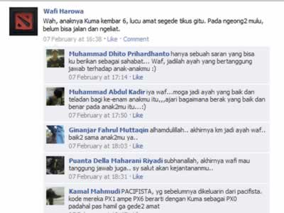 Status facebook Wafi tentang Kuma