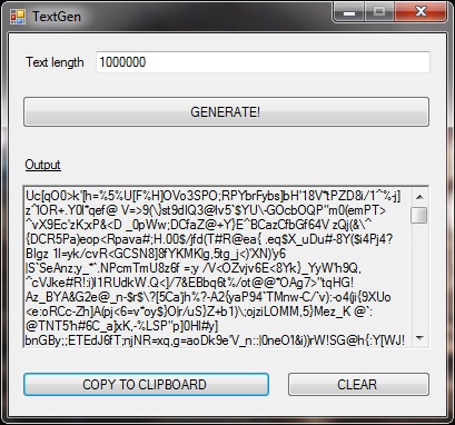 membangkitkan 1000000 karakter