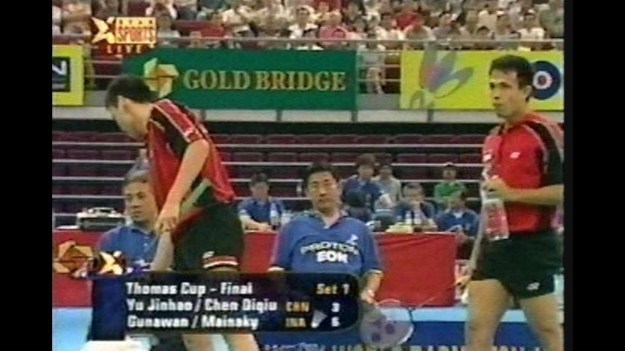 Screenshoot pertandingan Tony-Rexy di Thomas Cup 2000