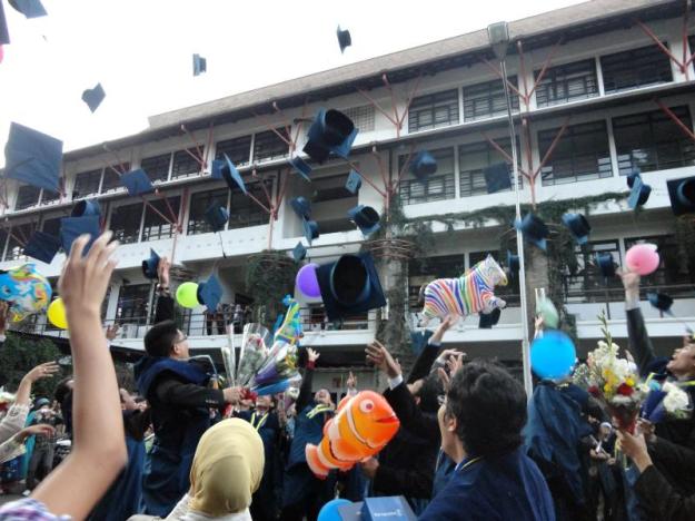 Lempar topi wisuda Lempar topi wisuda