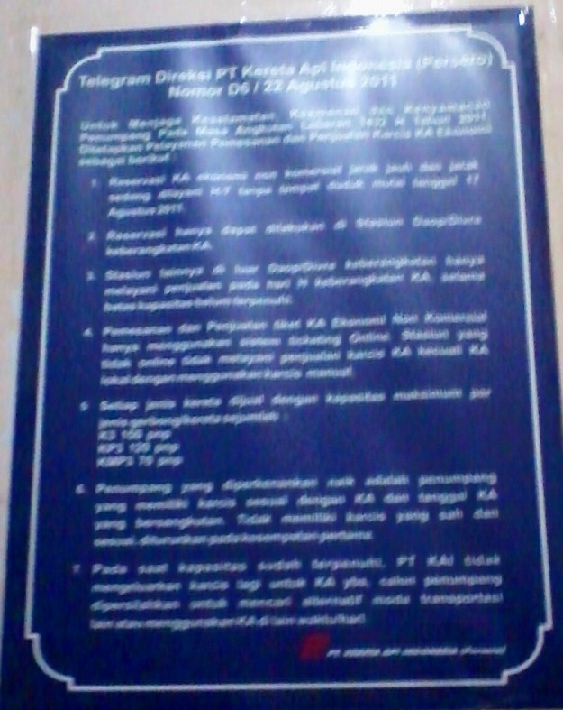 Pengumuman PT KAI Pengumuman PT KAI