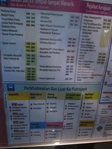 Papan info rute bus