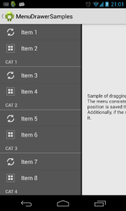 Sample MenuDrawer