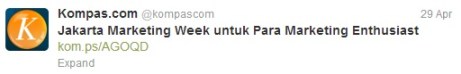 Tweet dari Kompas