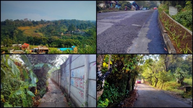 Pemandangan jalan dan sekitar yang dilalui