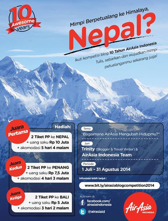 Poster pengumuman Kompetisi Blog AirAsia