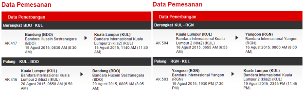 Penerbangan Bandung-Kuala Lumpur-Yangon PP dengan AirAsia