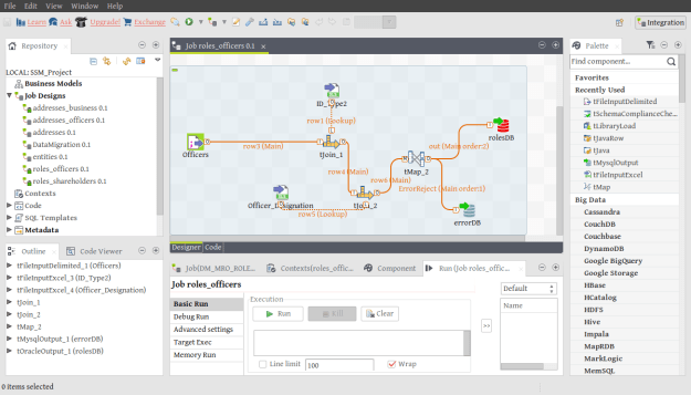 Antarmuka Talend Open Studio