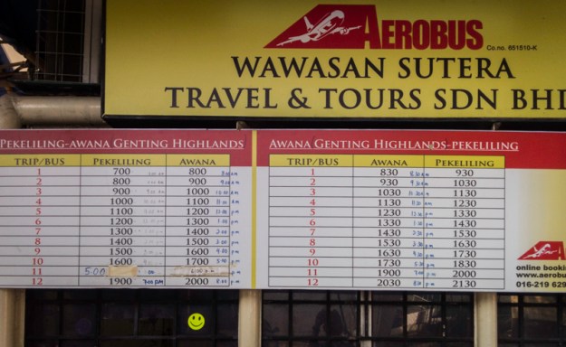 Jadwal Aerobus Pekeliling-Awana Genting Highlands PP
